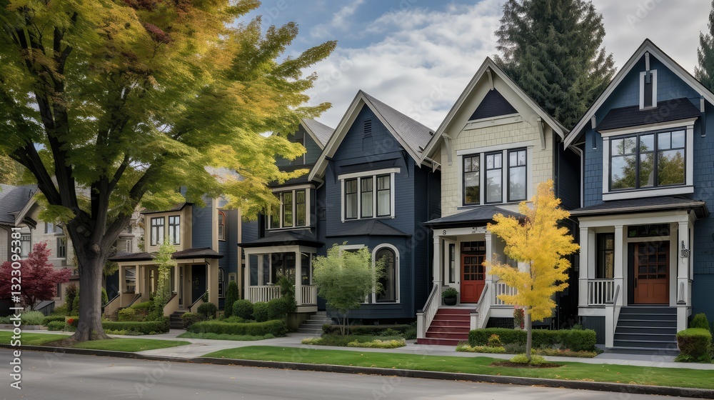 Obraz premium town multiple houses