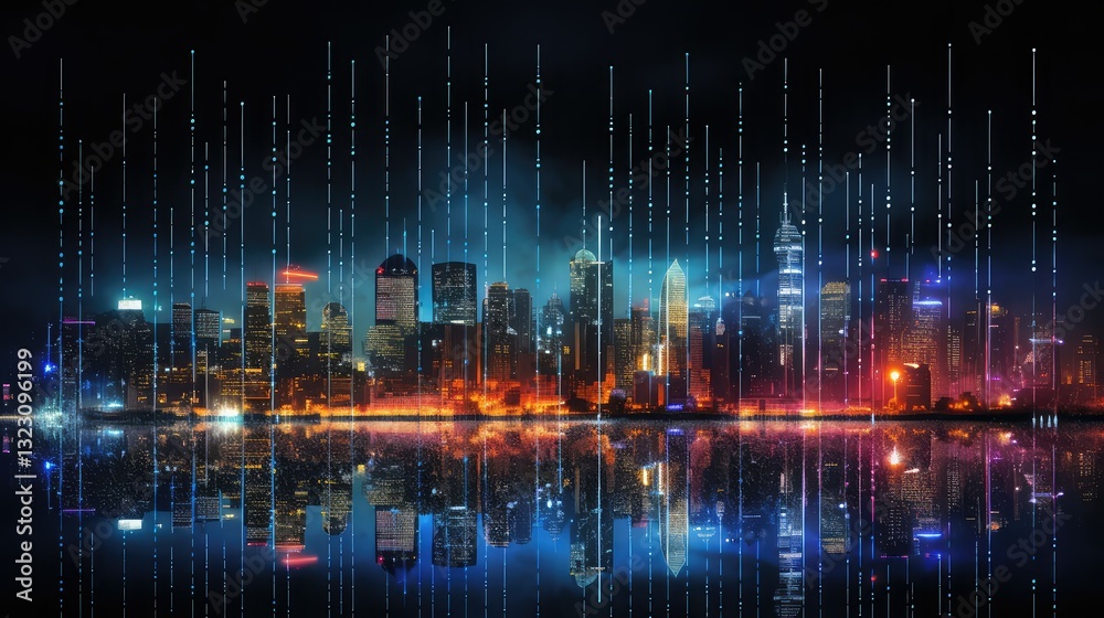 Naklejka premium illumination city data