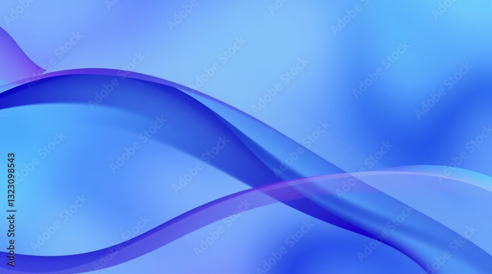 Fototapeta premium Abstract blue and purple wavy shape bokeh effect background.
