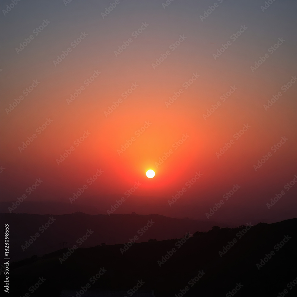 Fototapeta premium Breathtaking sunset over a tranquil landscape