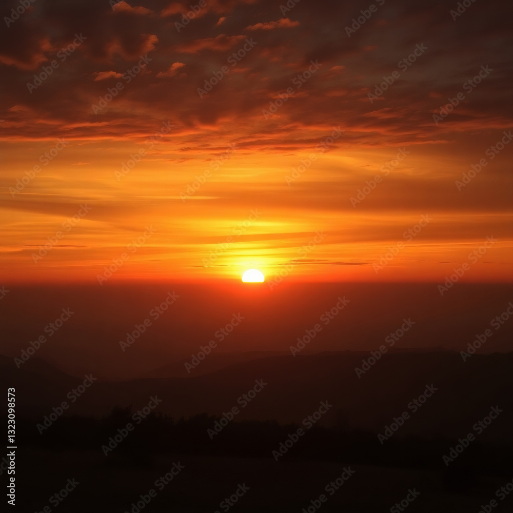 Obraz premium Breathtaking sunset over a tranquil landscape