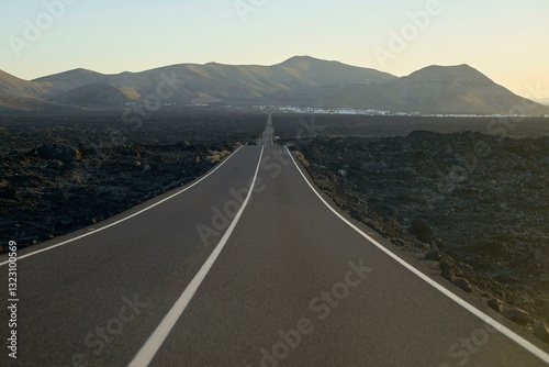 Exploring the volcanic landscapes of Lanzarote at sunset