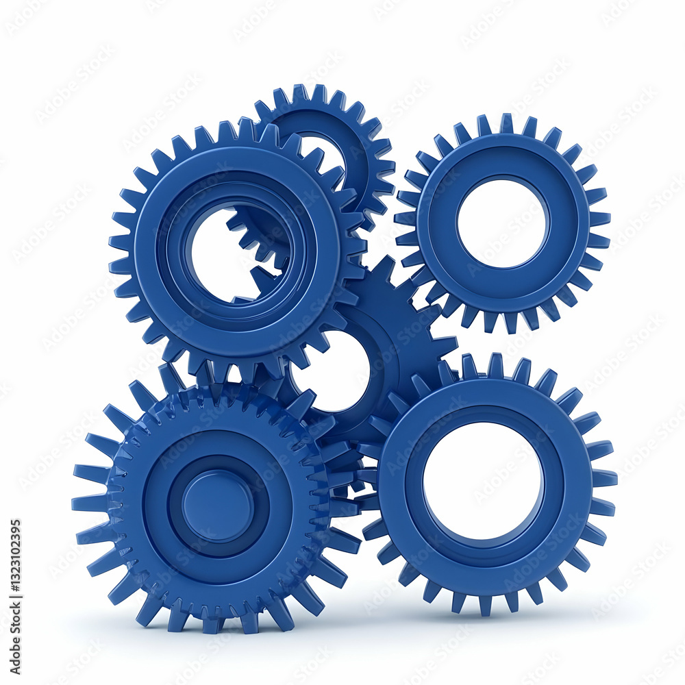 Blue Cogs and Gears Arrangement for Industrial Design Concept Blue Cogs and Gears Arrangement for Industrial Design Concept