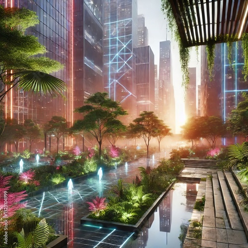 An urban park reimagined for the future where nature meets digit