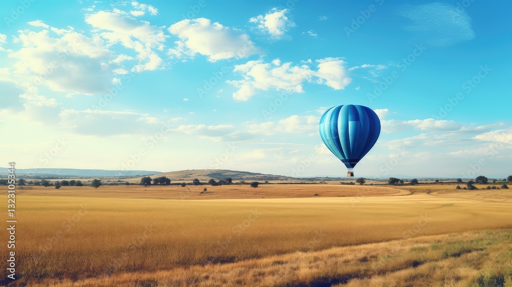 Obraz premium shadow blue hot air balloon