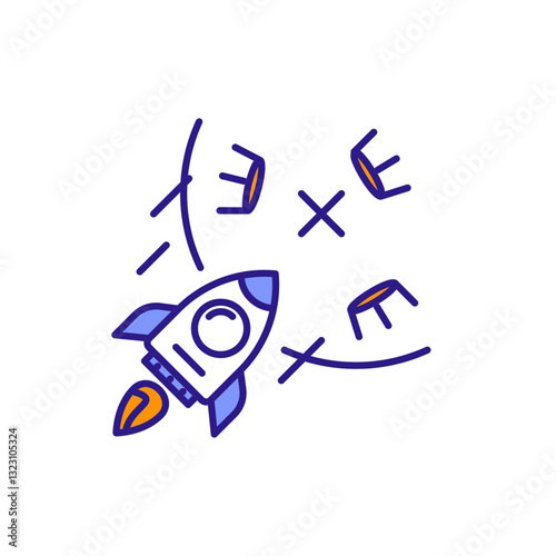 Rocket Icon Symbolizing Rapid Price Surge.