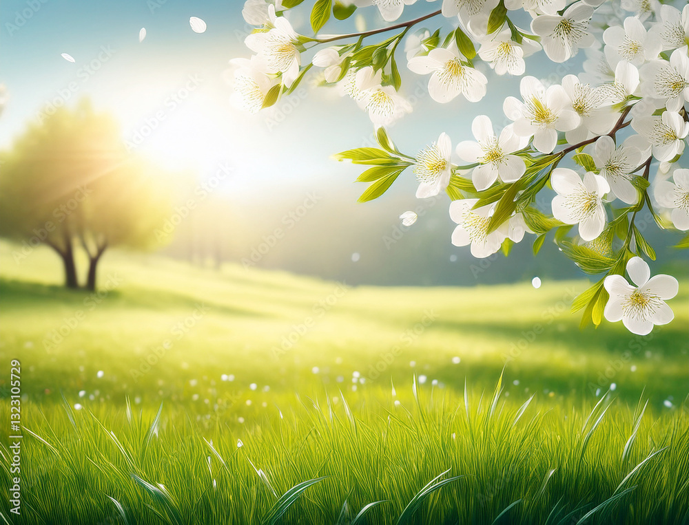 Obraz premium Generated image 明るい春の風景