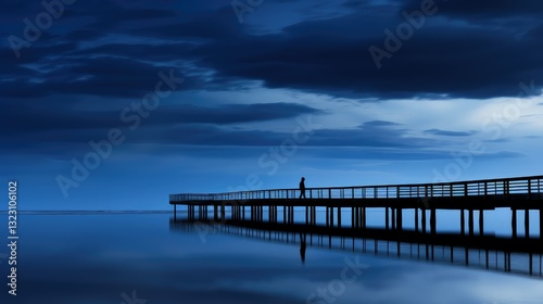 solitude reflexion dark blue