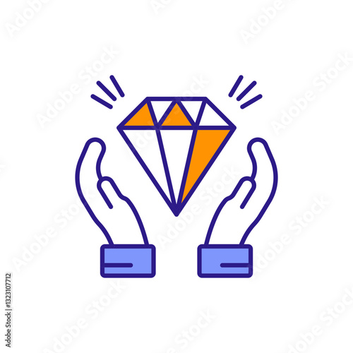 Diamond Hands Icon for Holding Assets.