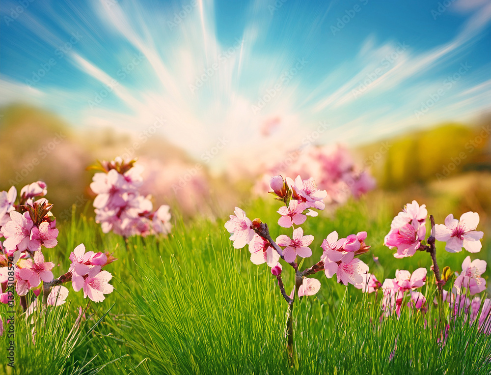 Fototapeta premium Generated image 明るい春の風景