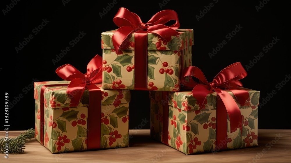 Obraz premium red gift box pattern