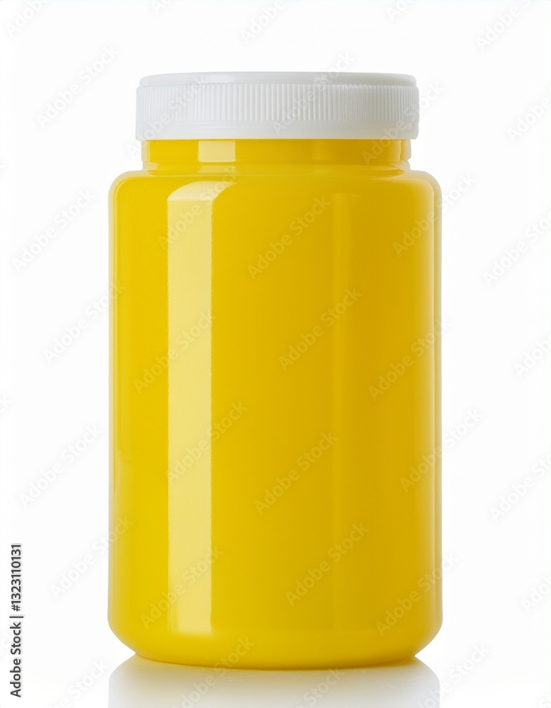 Bright yellow jar with a white lid. Perfect for storing your homemade goodies! Bright yellow jar with a white lid. Perfect for storing your homemade goodies!