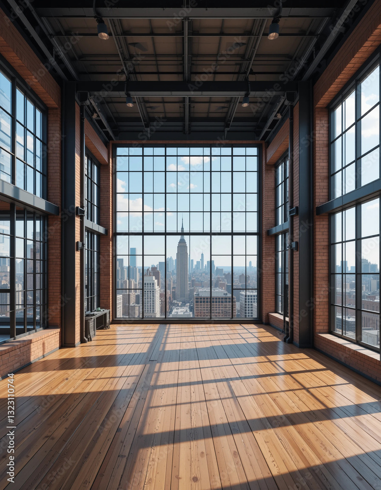 Obraz premium Industrial Chic – Stunning Urban Loft Illustrations for Modern Architecture & Design