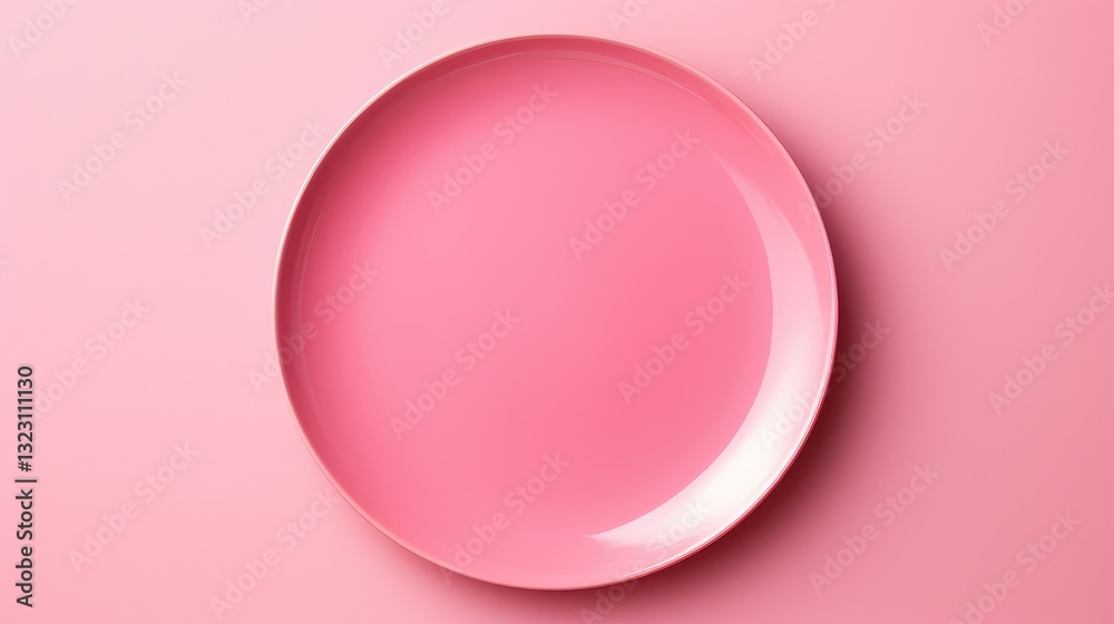 glossy pink plate top view glossy pink plate top view