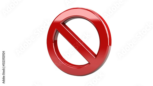 Prohibition Sign Red Circle with Diagonal Slash Graphic
