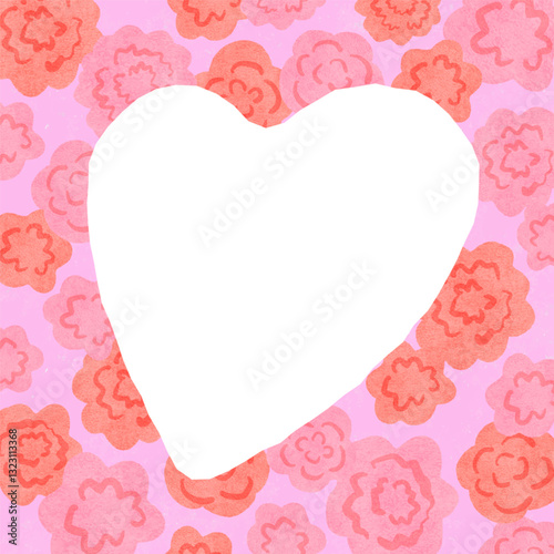 Heart frame of carnation flowers