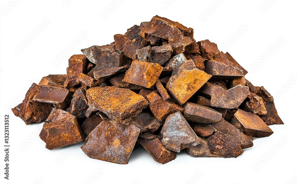 Pile of rusty metal scrap pieces. Pile of rusty metal scrap pieces.