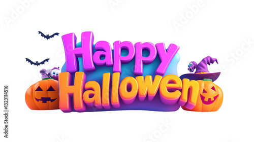 3D text Happy Halloween