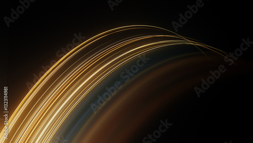 Mesmerizing neon light curves creating an abstract background design photo