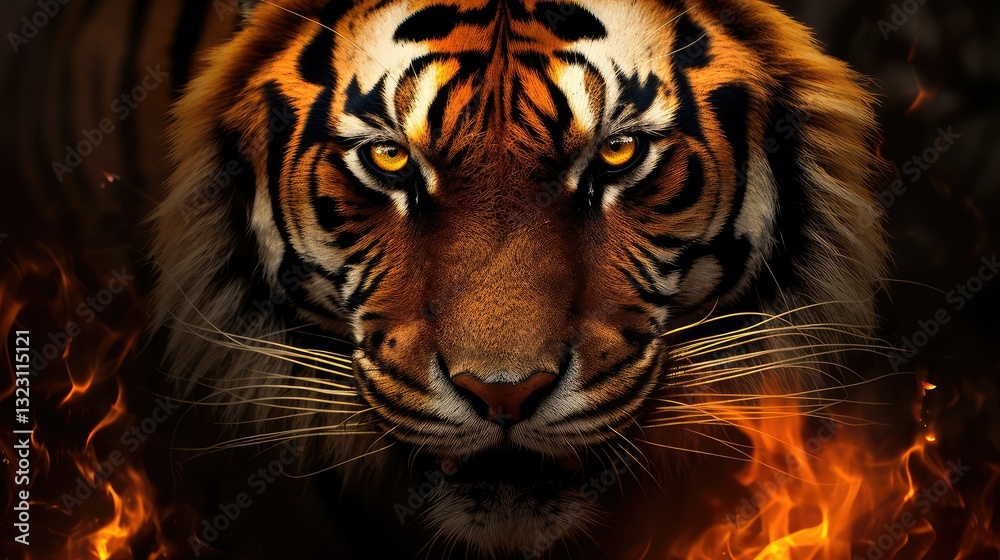 Obraz premium flames tiger fire
