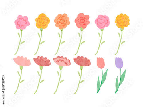 Hand drawn flower collection