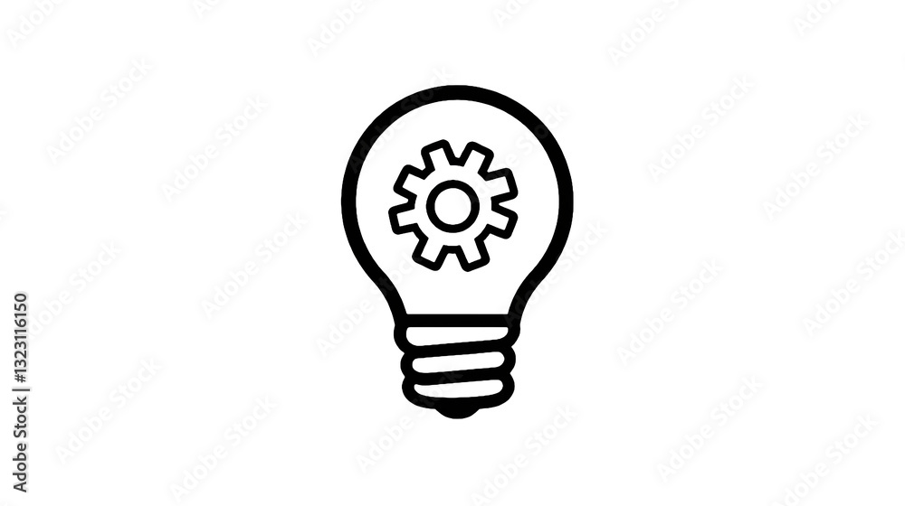 A light bulb with gears inside A light bulb with gears inside