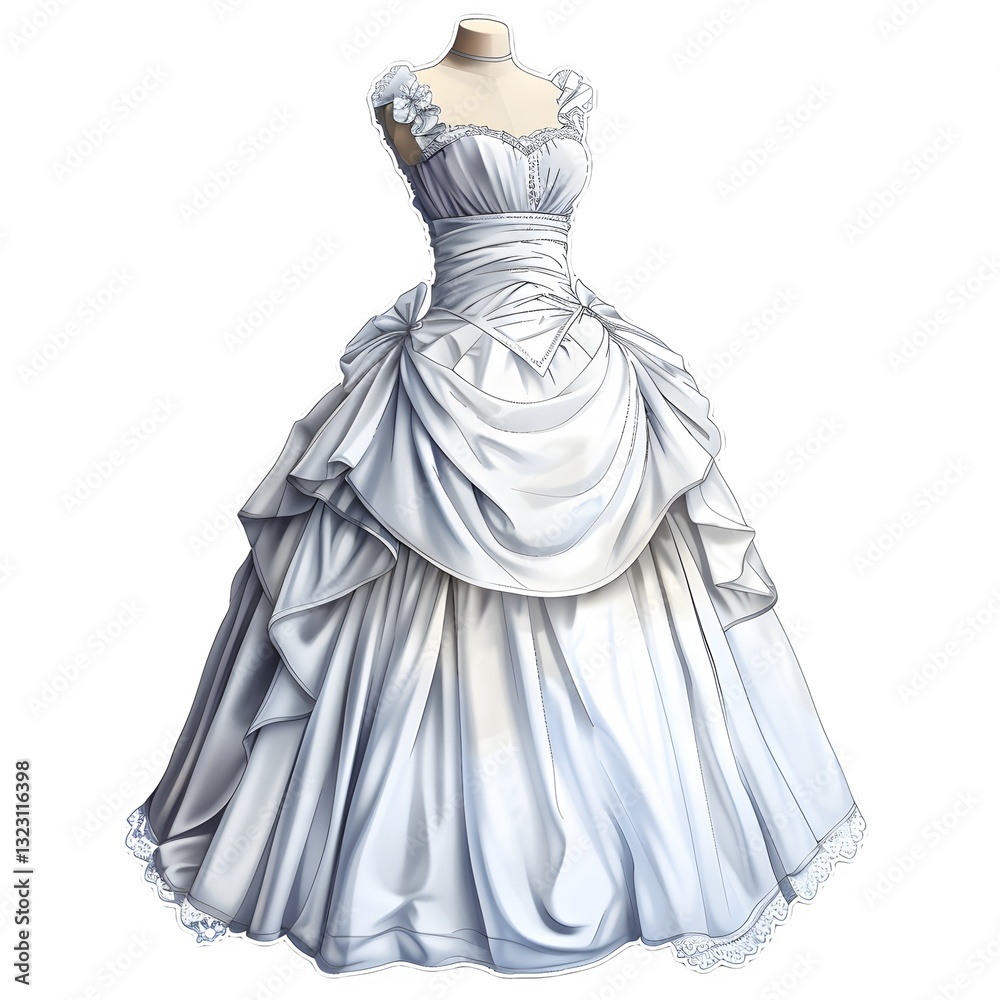 Fototapeta premium wedding dress isolated on white