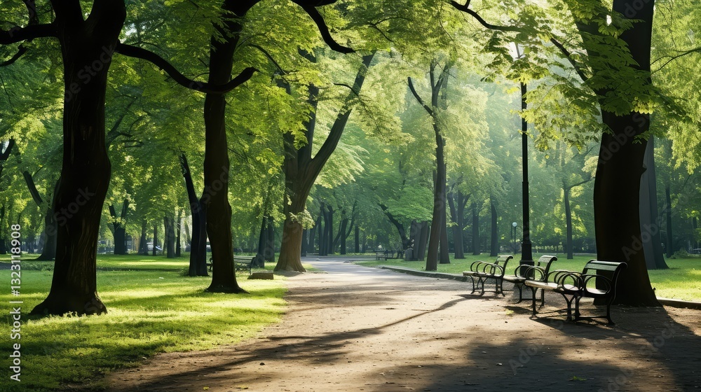 Naklejka premium branches trees in park