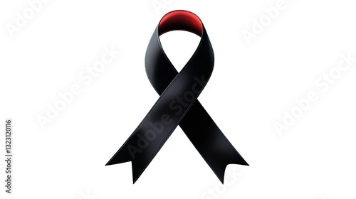 Black Awareness Ribbon Support and Remembrance Image