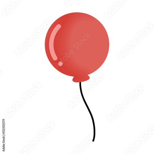 Red Balloon Illustration Icon Single