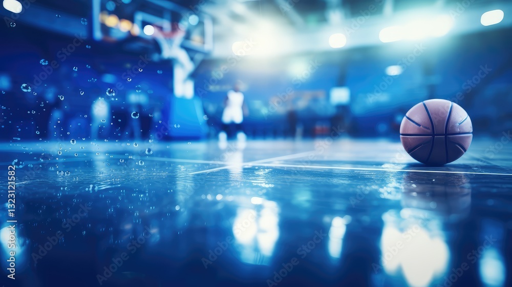 Obraz premium players blue basketball background