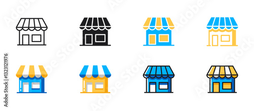 Shop or storefront ecommerce icon. Simple and modern vector illustration representing online store, marketplace, retail business, shopping, and digital commerce concept.