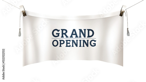 Hanging a white fabric banner