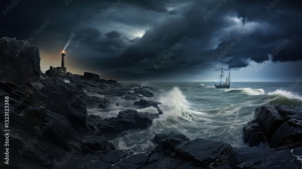 Obraz premium seascape blue grey