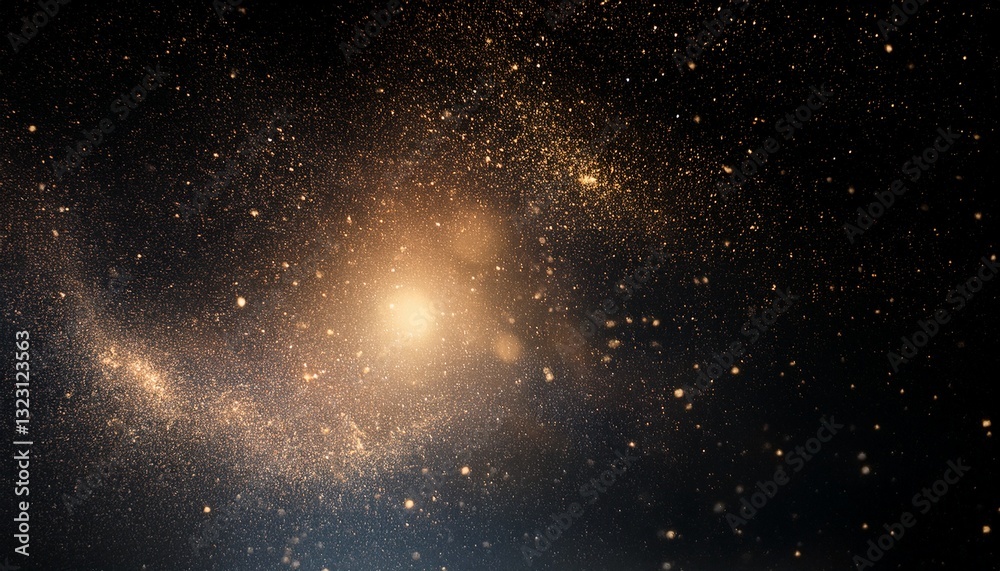Obraz premium mesmerizing background evokes cosmic dust illusions dark glow sparks intrigue grainy aesthetic metallic reflection overlay texture