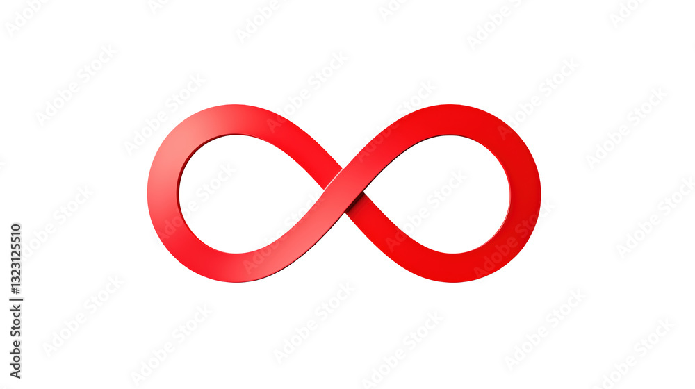 Endless Loop Red Infinity Symbol Abstract Design