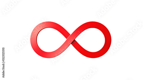 Endless Loop Red Infinity Symbol Abstract Design
