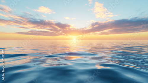 A serene ocean horizon at sunset