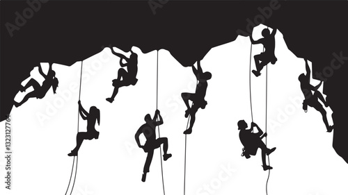Climbing silhouettes