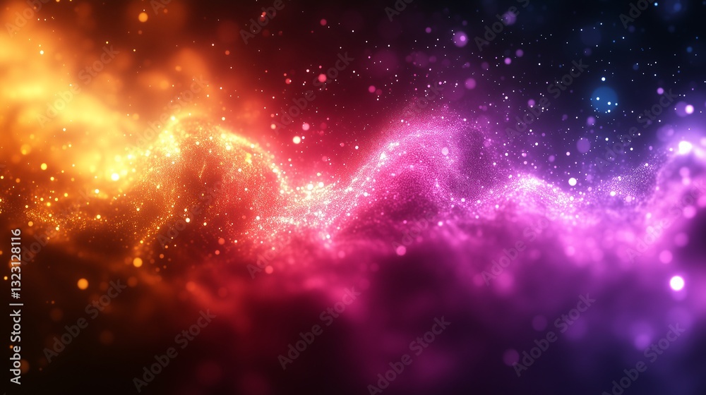 Colorful Nebula with Glowing Particles Colorful Nebula with Glowing Particles