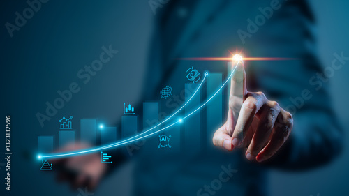 Professional image of financial data analysis and market trends showcasing strategic investment for business growth.  Use this to represent up-to-date financial planning and stock market expertise.