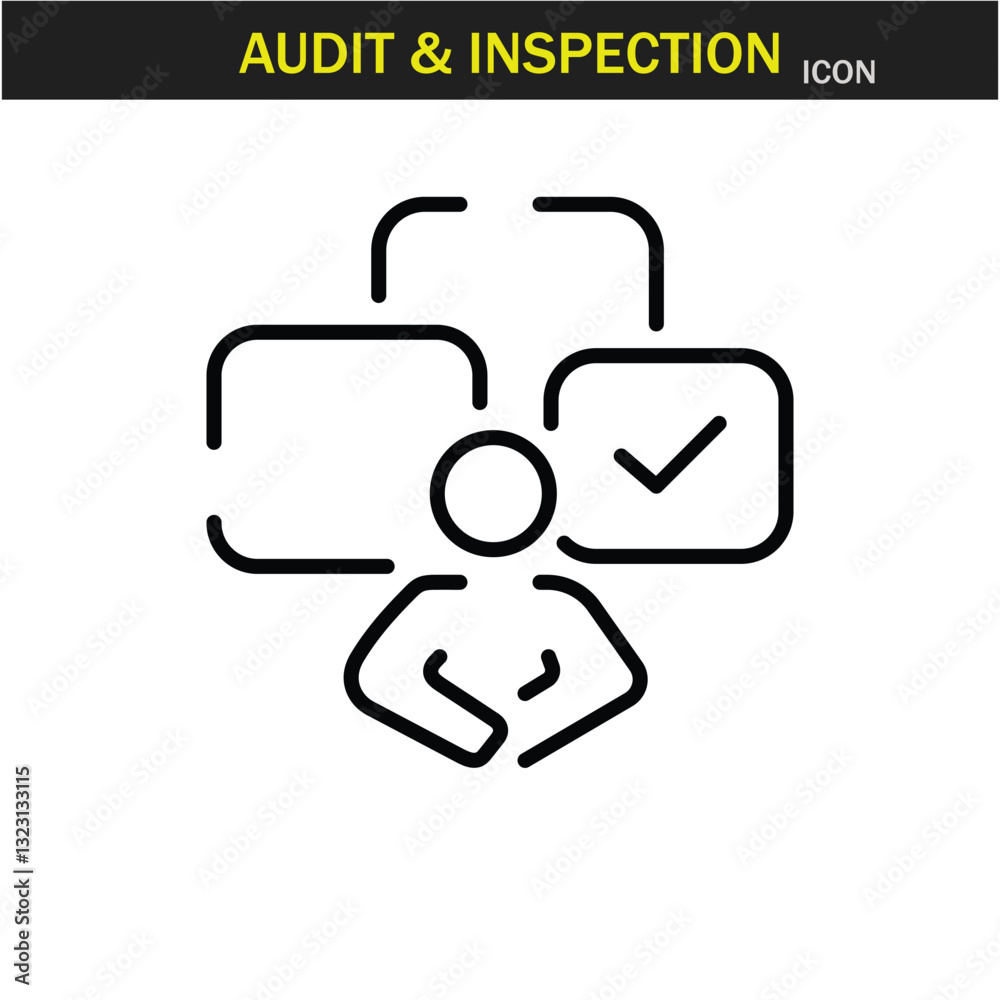 Audit and inspection outline stroke icon. editable stroke icon. Examination, testing, quality control, check, inspect, collection etc. Vector illustration. EPS10 Audit and inspection outline stroke icon. editable stroke icon. Examination, testing, quality control, check, inspect, collection etc. Vector illustration. EPS10