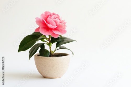 Wallpaper Mural Stunning camellia flower in a modern pot showcases vibrant colors and intricate petals Torontodigital.ca