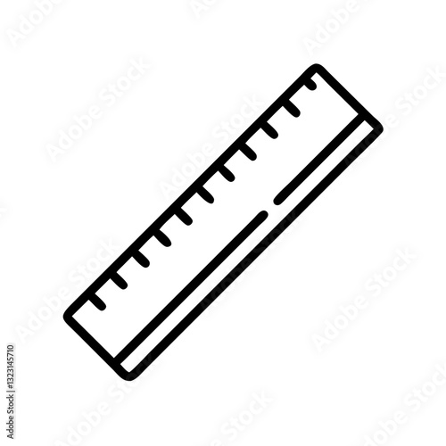 Ruler on a white background, minimalistic design concept, measuring tool