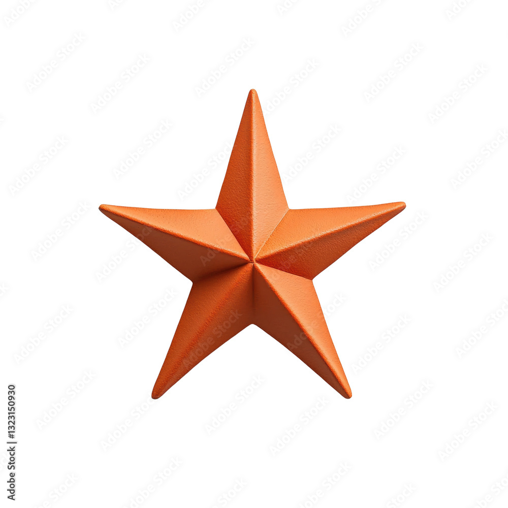 Obraz premium Simple yet elegant star shape on a soft background symbolizing various themes such as achievement and celebration isolated white background