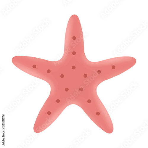 Cute Starfish Illustration Icon Single