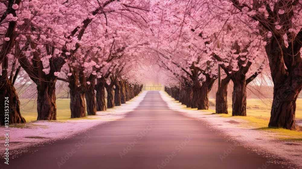 Fototapeta premium blossom spring road