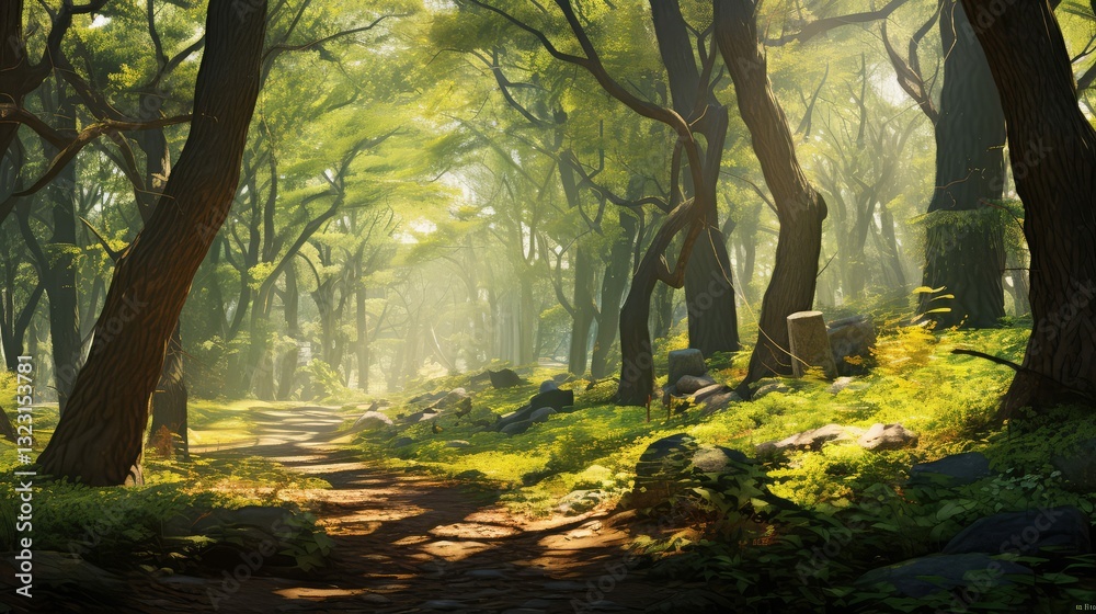 Naklejka premium forest trees in wind