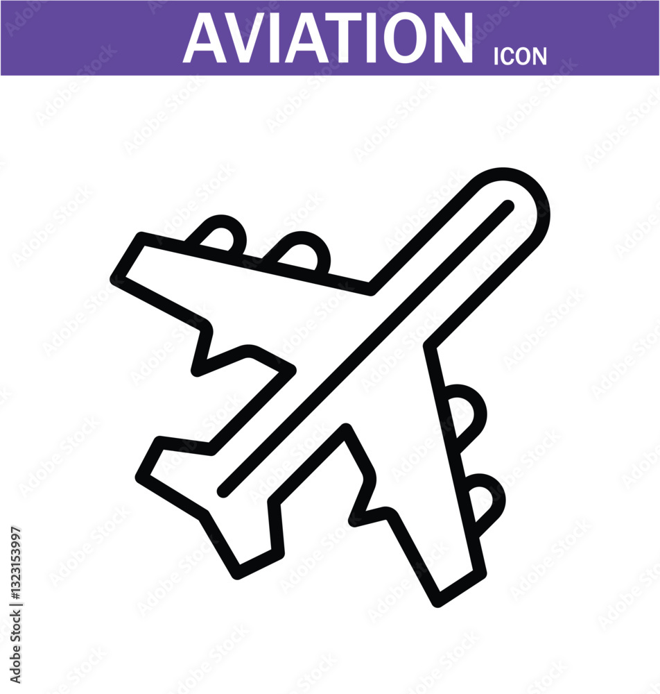 aviation outline icon. Editable stroke. Vector illustration. EPS 10. aviation outline icon. Editable stroke. Vector illustration. EPS 10.