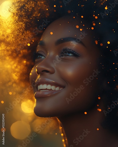 A Woman Smiling with Joy